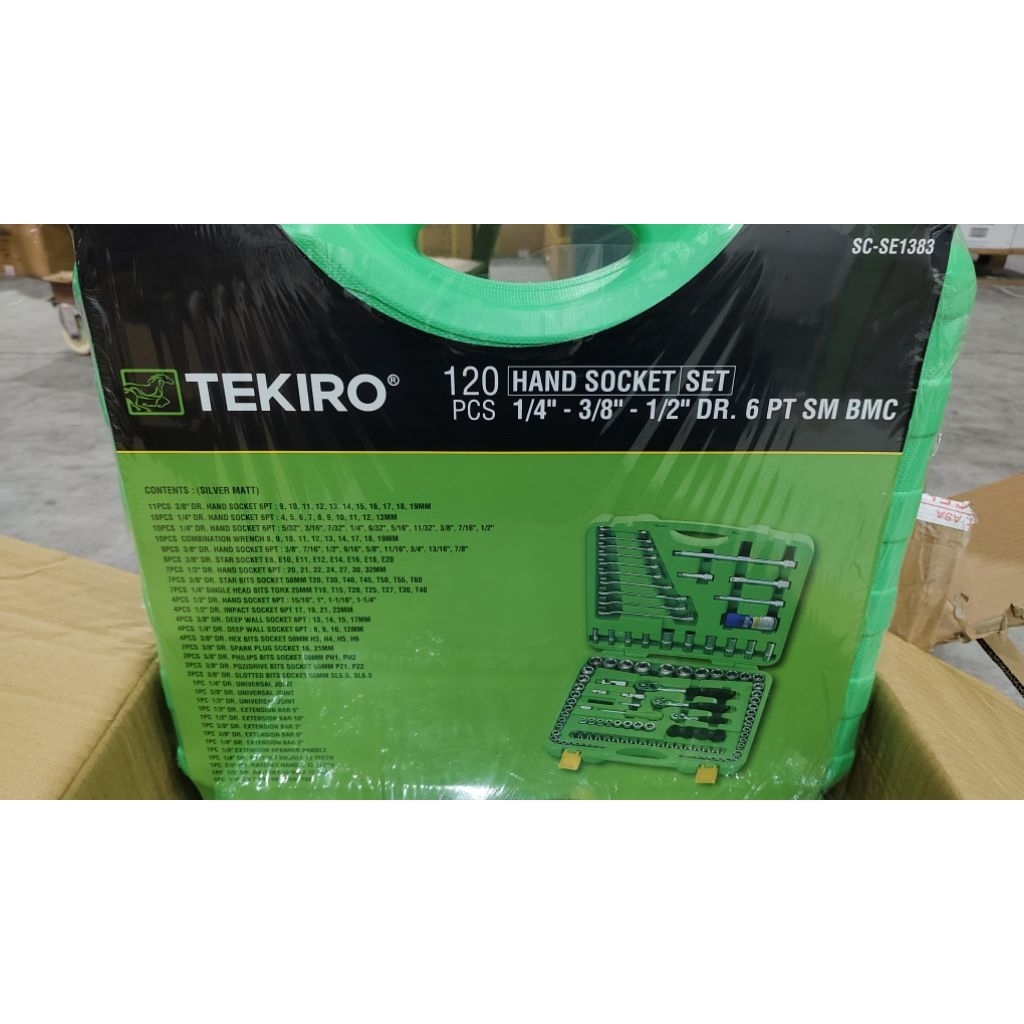 Tekiro 1/4 inc - 3/8 - 1/2 inc DR. 6 PT/Tekiro Kunci Sok Set 120 Pcs