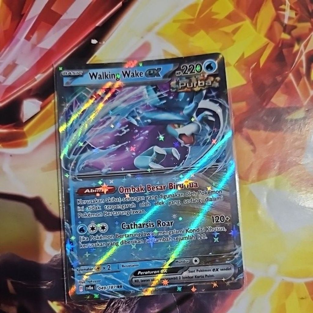kartu pokemon tcg indonesia festival terastal sv8a walking wake ex 049 rr