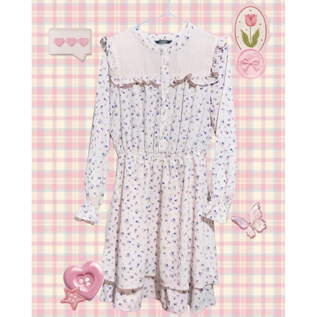 preloved dress jumpsuit pink kawaii floral cute coqquette  vintage fairy angelic lolita