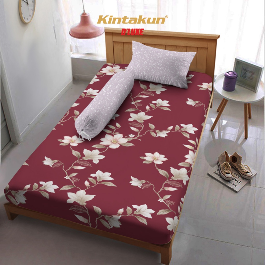 [PROMO] Kintakun Sprei Extra Single 120x200 Tinggi 30cm Flower New Dluxe Microfiber B2  (5in1)