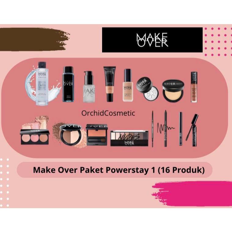 [TIDAK BISA COD] [FREE MAKE OVER PRODUK] Make Over Paket Makeup Powerstay 1 / Make Over Paket Lengka