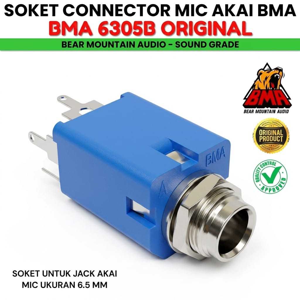 Socket TOA / Soket AKAI STEREO BMA / Soket Mic Stereo Biru BMA