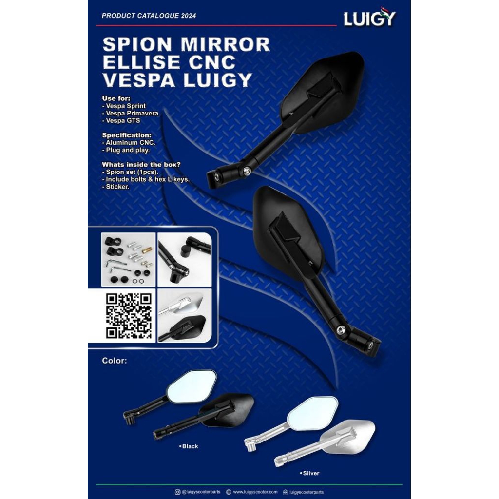 Spion Mirror Ellise Cnc Vespa Luigy