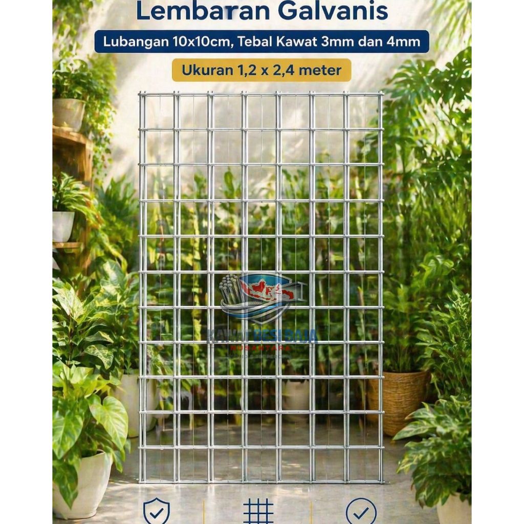Kawat Ram Mesh Lembaran Galvanis Lubangan 10x10 cm | Variasi Ukuran | Best Seller