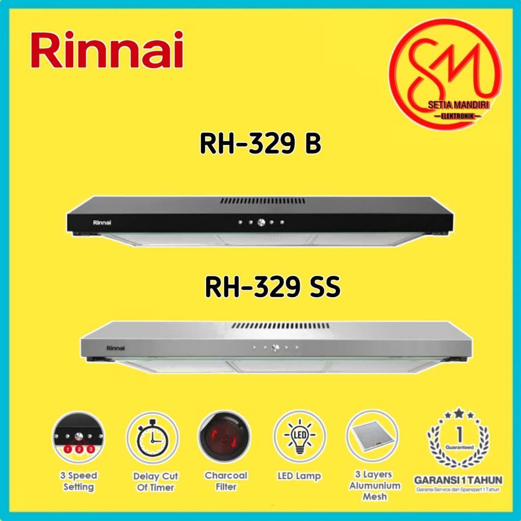 Cooker Hood Rinnai RH-329B I RH-329SS 90 cm RH329B/RH329SS