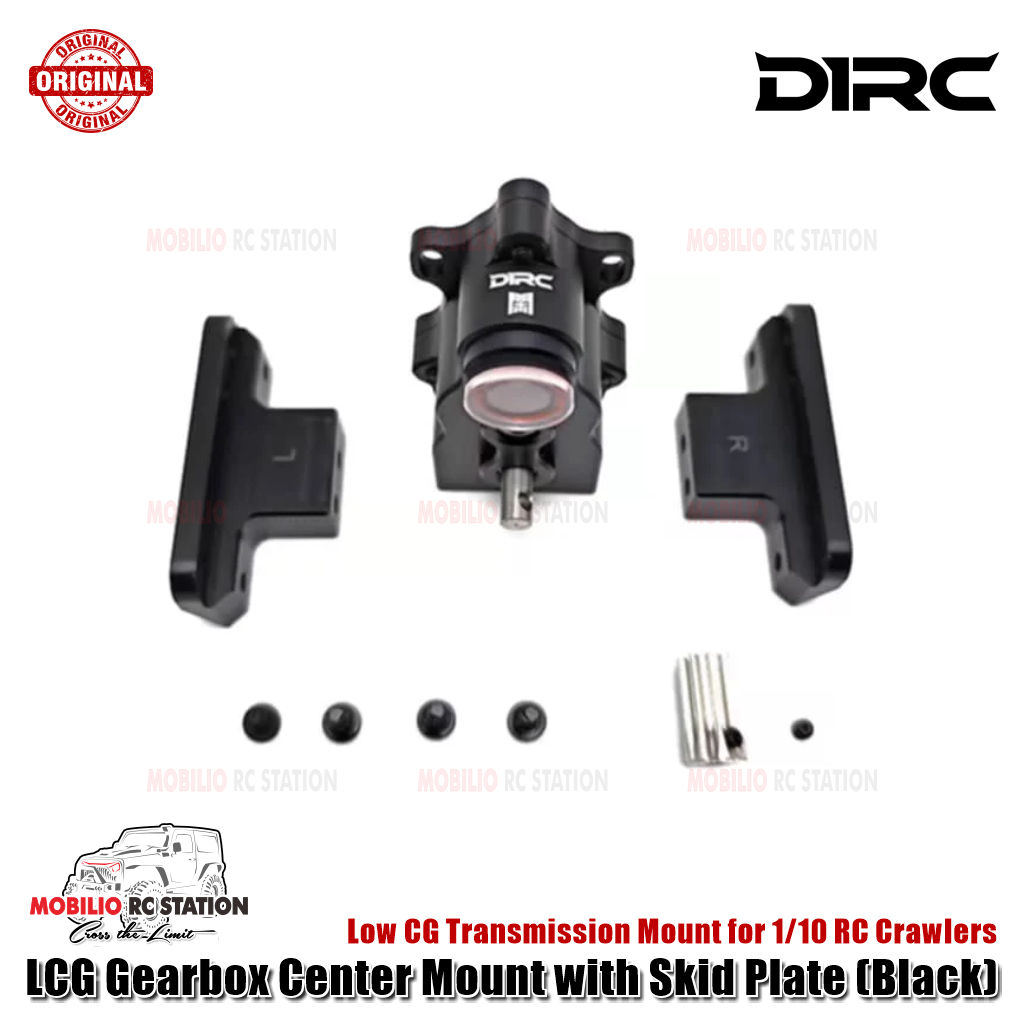 D1RC LCG Gearbox Center Mount with Skid Plate Low CG Transmission Mount for 1/10 RC Crawlers