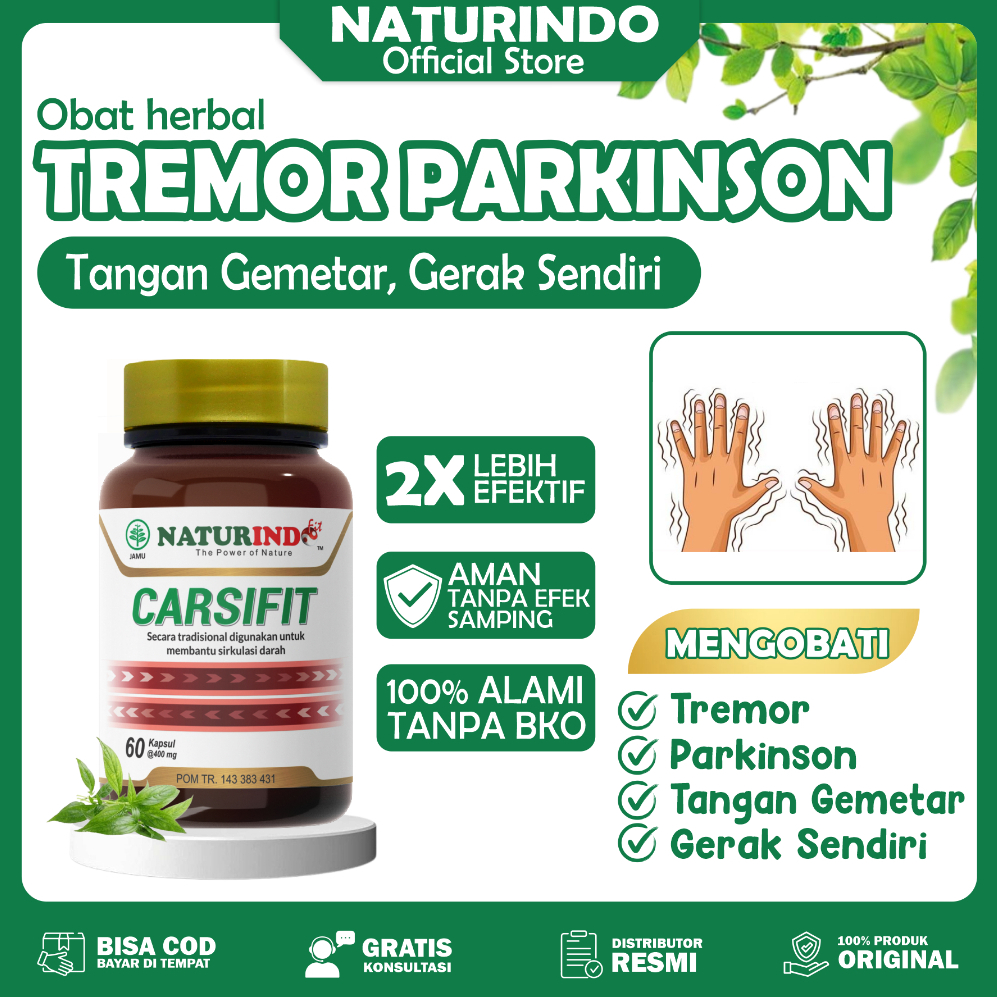 Obat Tremor Parkinson Tangan Gemetar Gerak Sendiri Herbal Ampuh Carsifit Masalah Syaraf BPOM HALAL M
