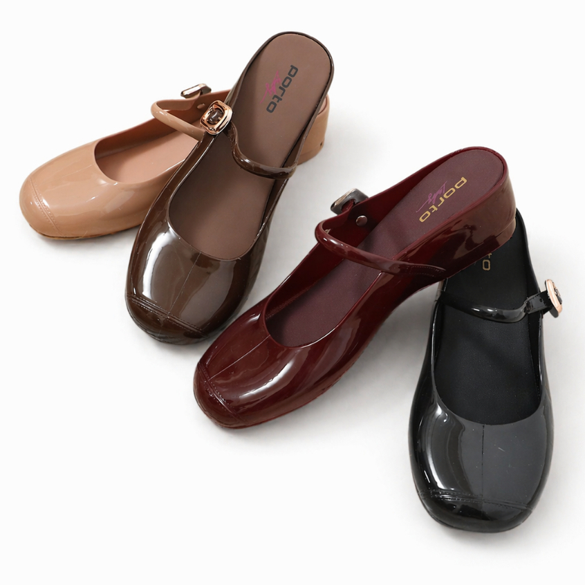 Porto Jennie Sepatu Wedges - Mules Wanita Jennie  | Sepatu Pesta Casual Tali Nyaman Dipakai | Anti A