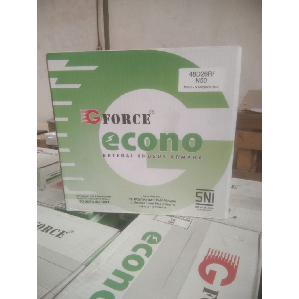 GFORCE ECONO Aki Basah type N50 / 48D26R