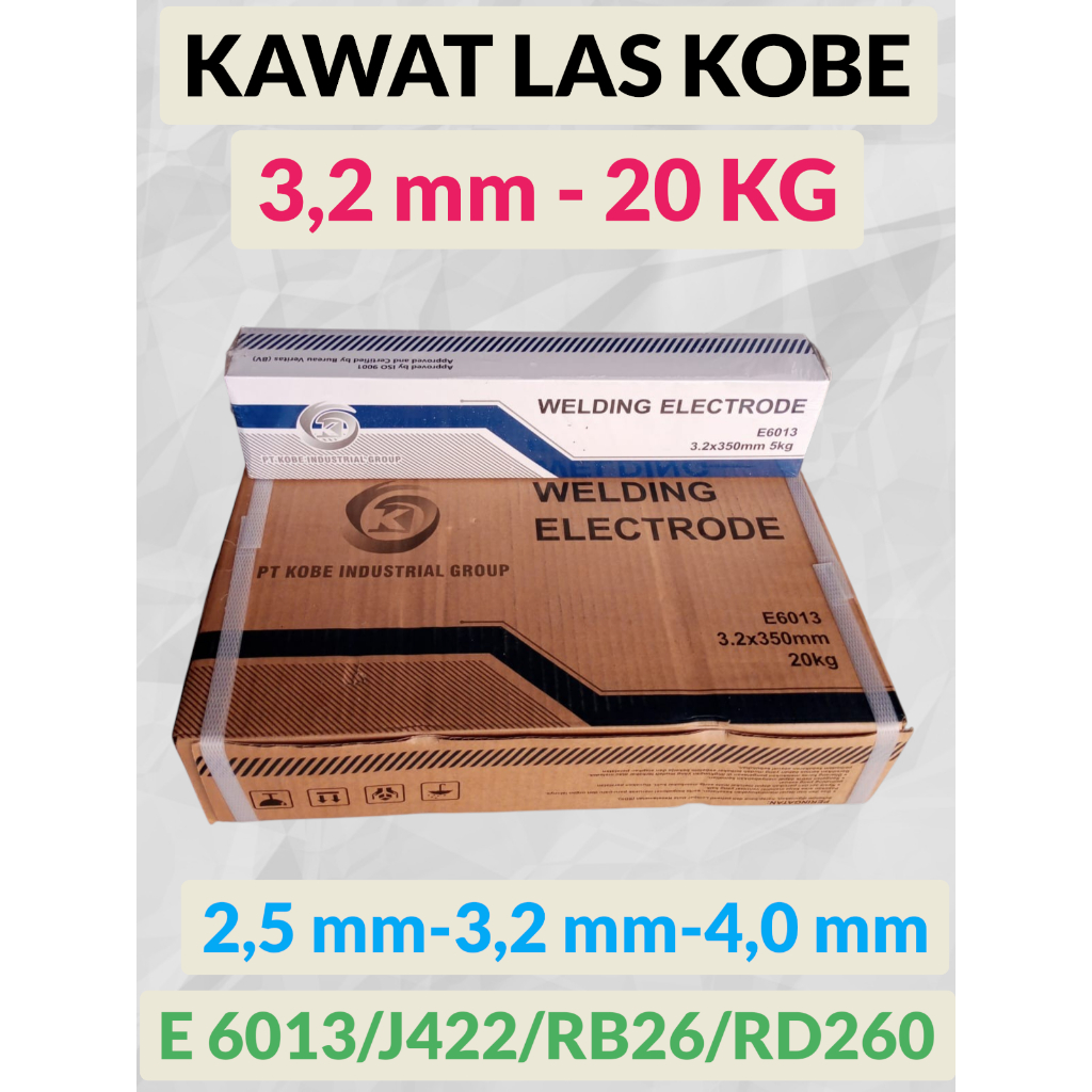 KAWAT LAS STICK 3,2 mm (20 kg) E6013/J422/RB-26/RD-260 /WELDING ELECTRODE/PT. KOBE INDUSTRIAL GROUP