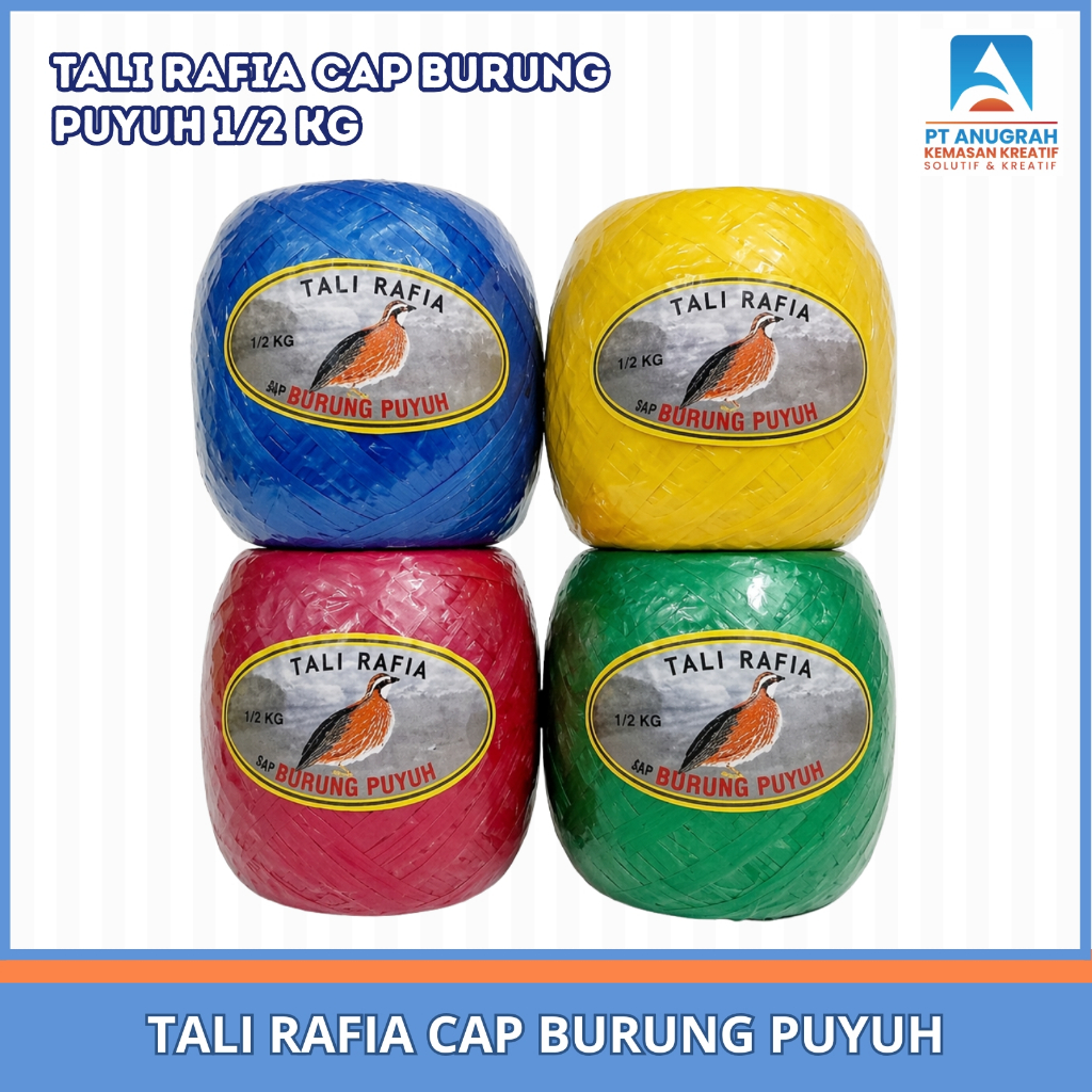 Tali Rafia Cap Burung Puyuh 1/2 Kg / rafia 1/2 kg