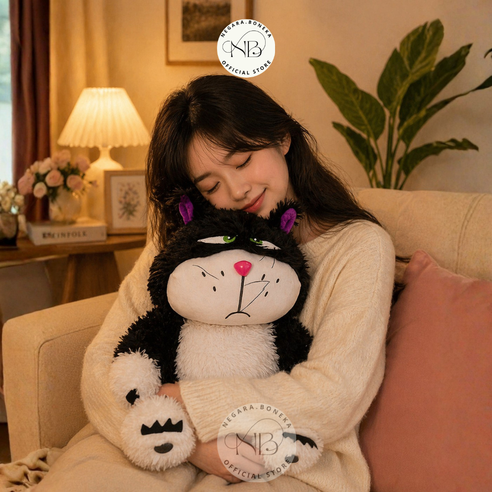 Boneka Kucing Lucifer Plush Toy Kawaii Animal Japan Figaro Cat Kids ukuran 50cm