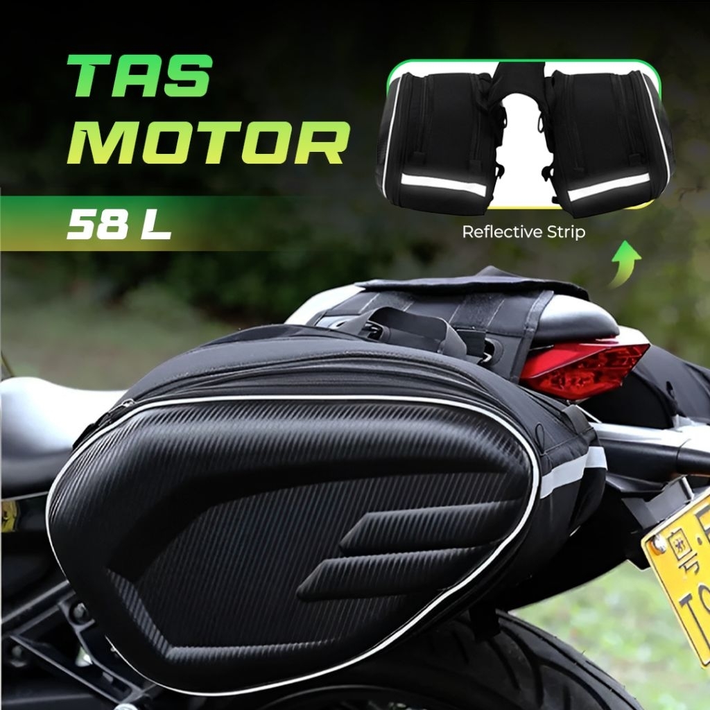 Tas Motor Touring Traveling Side Saddle Bag Waterproof