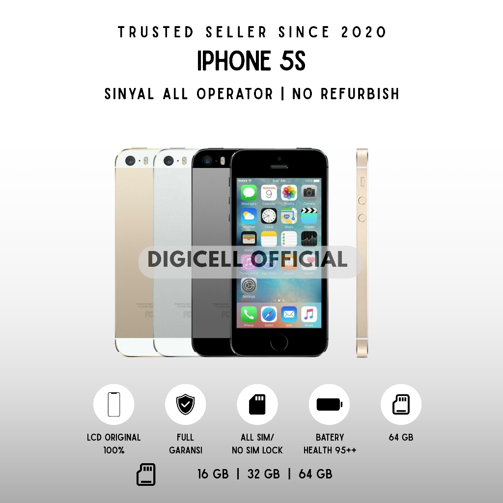 iPhone 5S 16gb Fullset Lcd Original 100% Mulus No Recond No Refurbish