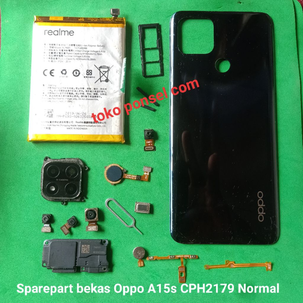 Sparepart Copotan Oppo A15s Cph2179 Bekas  Kamera depan  speaker atas  buzzer Loudspeaker  set kamer