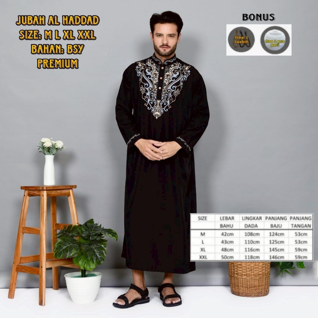 Gamis Pria Bordir, Jubah Pria Muslim Bordir