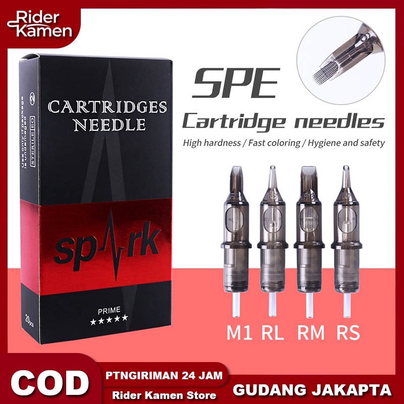 Cartridge Jarum Tattoo Spark SPE 20pcs - Jarum Tattoo Cartridge Steril Sekali Pakai, Jarum Mesin Tat