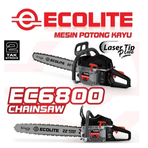 ECOLITE Mesin Gergaji Potong Kayu / Chainsaw 22 Inch EC6800 - Mesin Potong Kayu EC6800