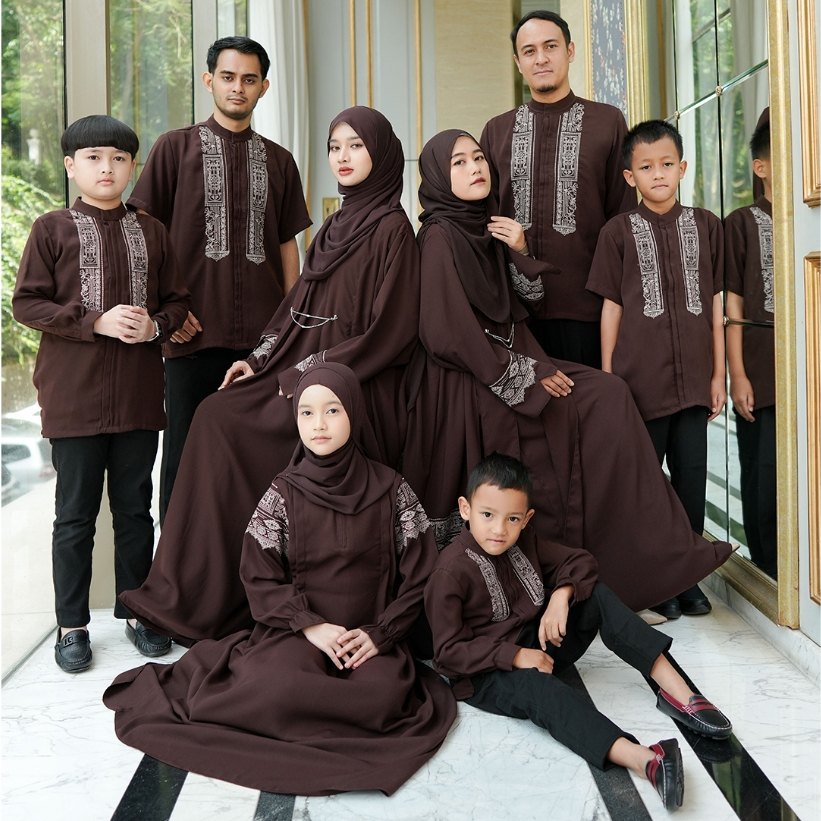 Zayra Hijab | Shaima Mahogany - Gamis Dewasa Abaya Koko Pria Dewasa Anak Panjang Pendek Bordir Dress