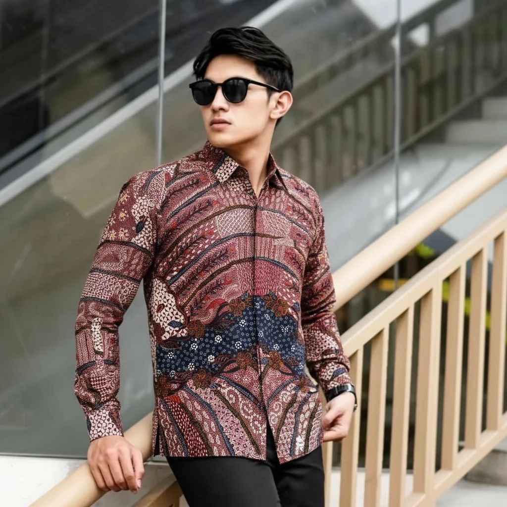 Kemeja Batik Tulis Madura Hem pria Baju Batik pria ukuran L