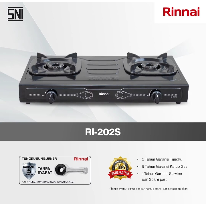 Rinnai RI-202S - Kompor Gas 2 Tungku SNI kompor 2 tungku rinnai ri 202s