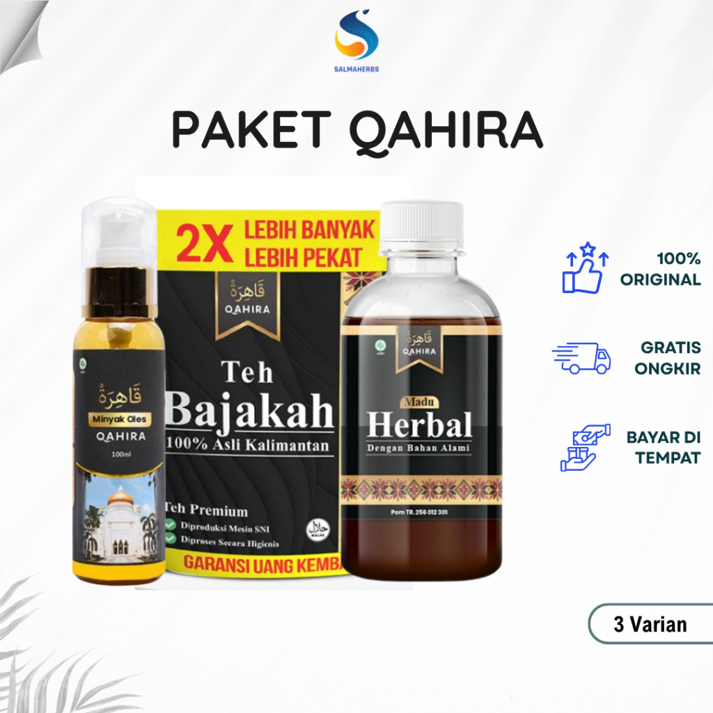 Paket Qahira Teh Bajakah Herbal Minyak Oles  Madu Herbal 3 Varian 100% Original BPOM