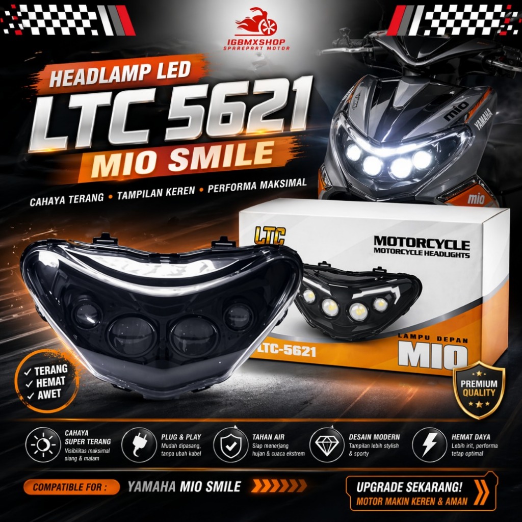 Headlamp LED LTC 5621 { MIO SMILE } Lampu Depan Motor