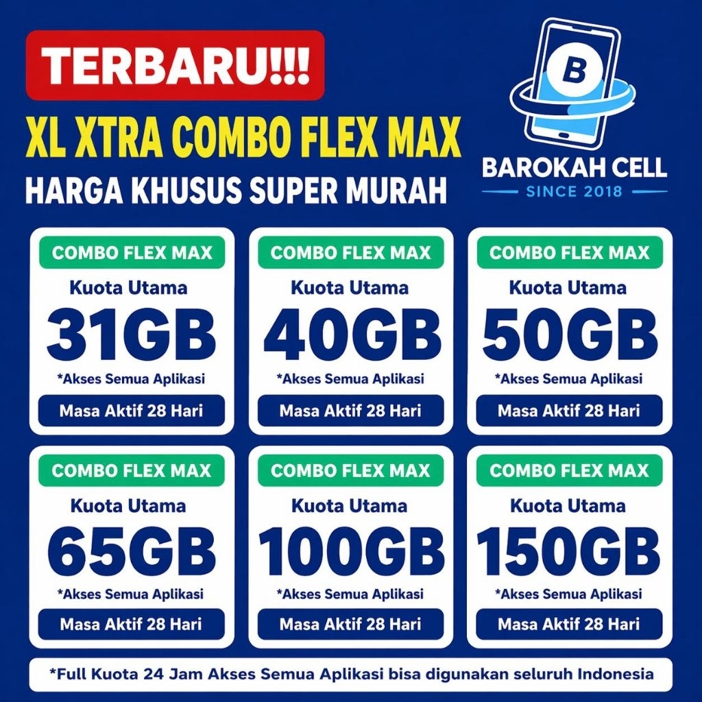 PAKET DATA XL AXIATA XTRA COMBO FLEX AKRAB MINI FULL 24JAM