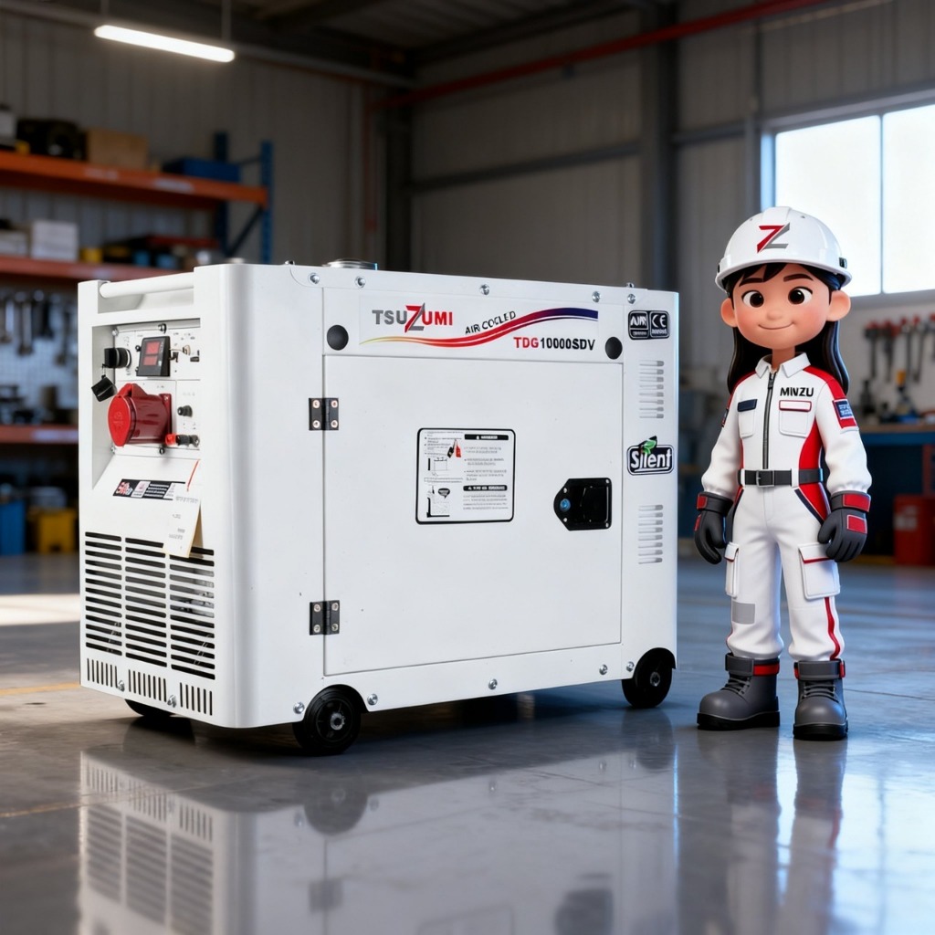 Generator Industri Pabrik 10 KVA 3 Phase / Genset Silent Solar 7,5 Kw 380 Volt Tsuzumi TDG10000SDV
