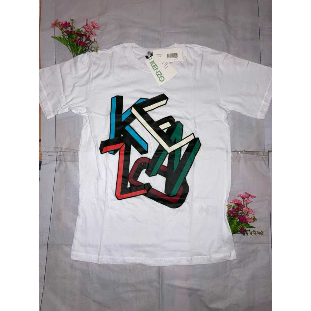 kaos putih wanita & pria (KENZO)