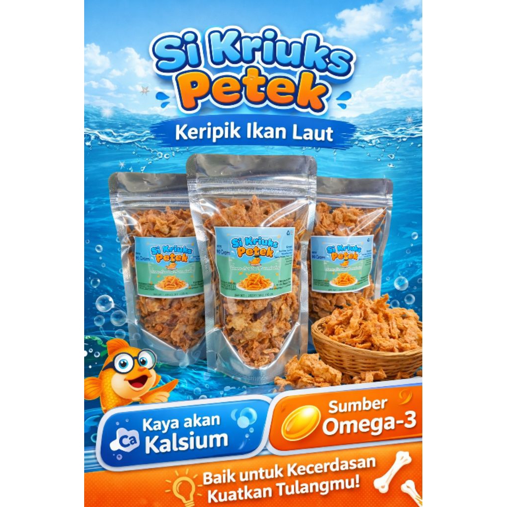 Baby Fish Sipetek ikan laut Wader keripik Ikan 70 Gram original
