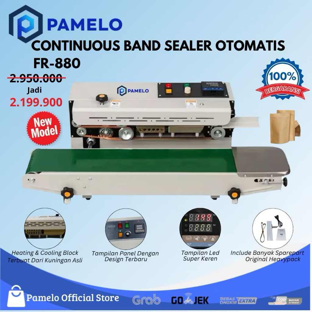 mesin segel pres plastik FR-880 Luxury otomatis. sangat berguna