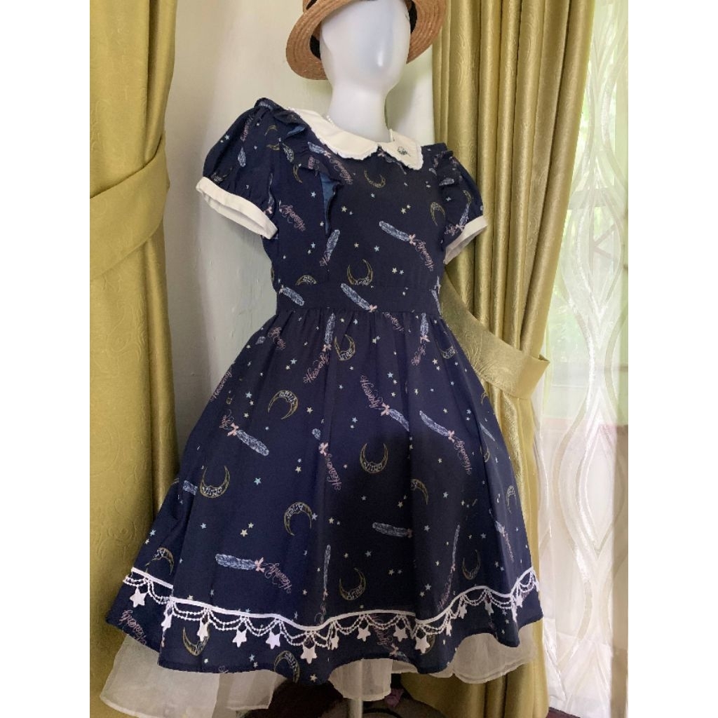 Kawaii coquette dress Ank rouge moon Feather |Handpicked from Japan| Limited pieces