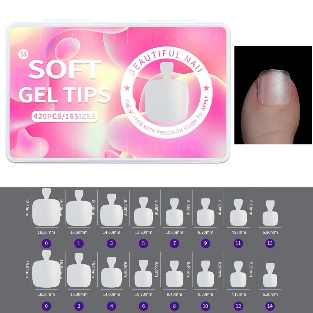 kuku kaki palsu soft gel tip