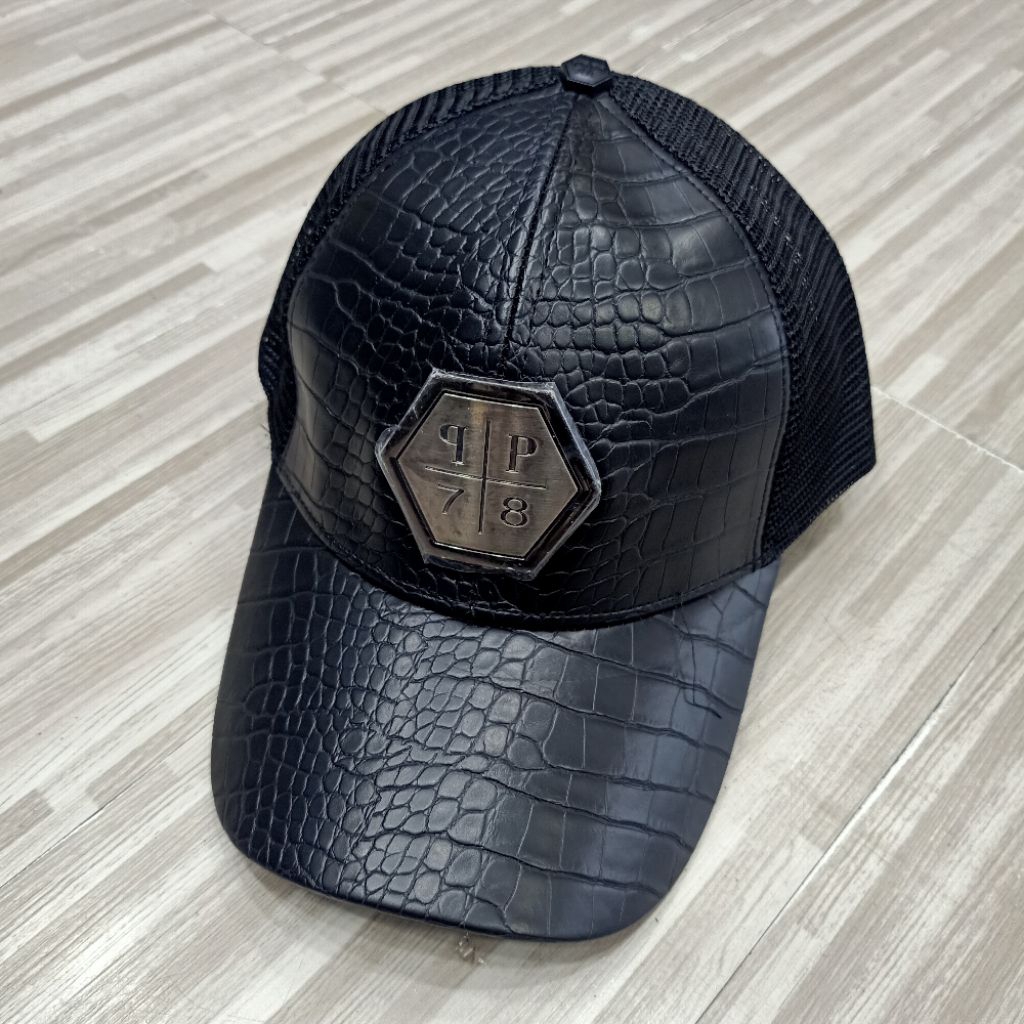 Topi Philipp Plein Black Topi Baseball Jaring Mirror Quality