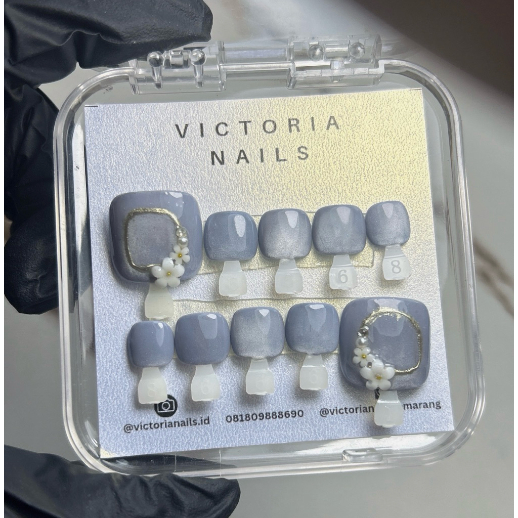 Press on nails kaki press on nails toe kuku kaki palsu kuku palsu cat eye
