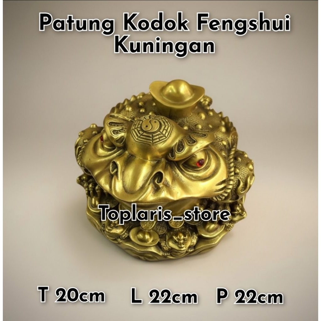 Patung Kodok Fengshui Kuningan