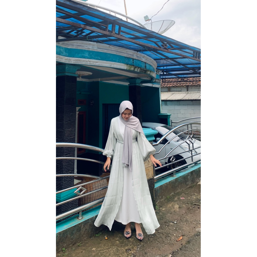 oneset gamis outer+inner putih