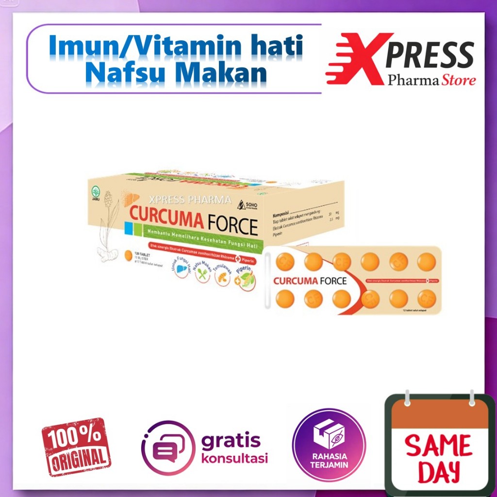 XPRESS ! Curcuma Force STRIP Tablet temulawak Vitamin Corona isi 12 Tablet Curcuma FCT Kurkuma Forse