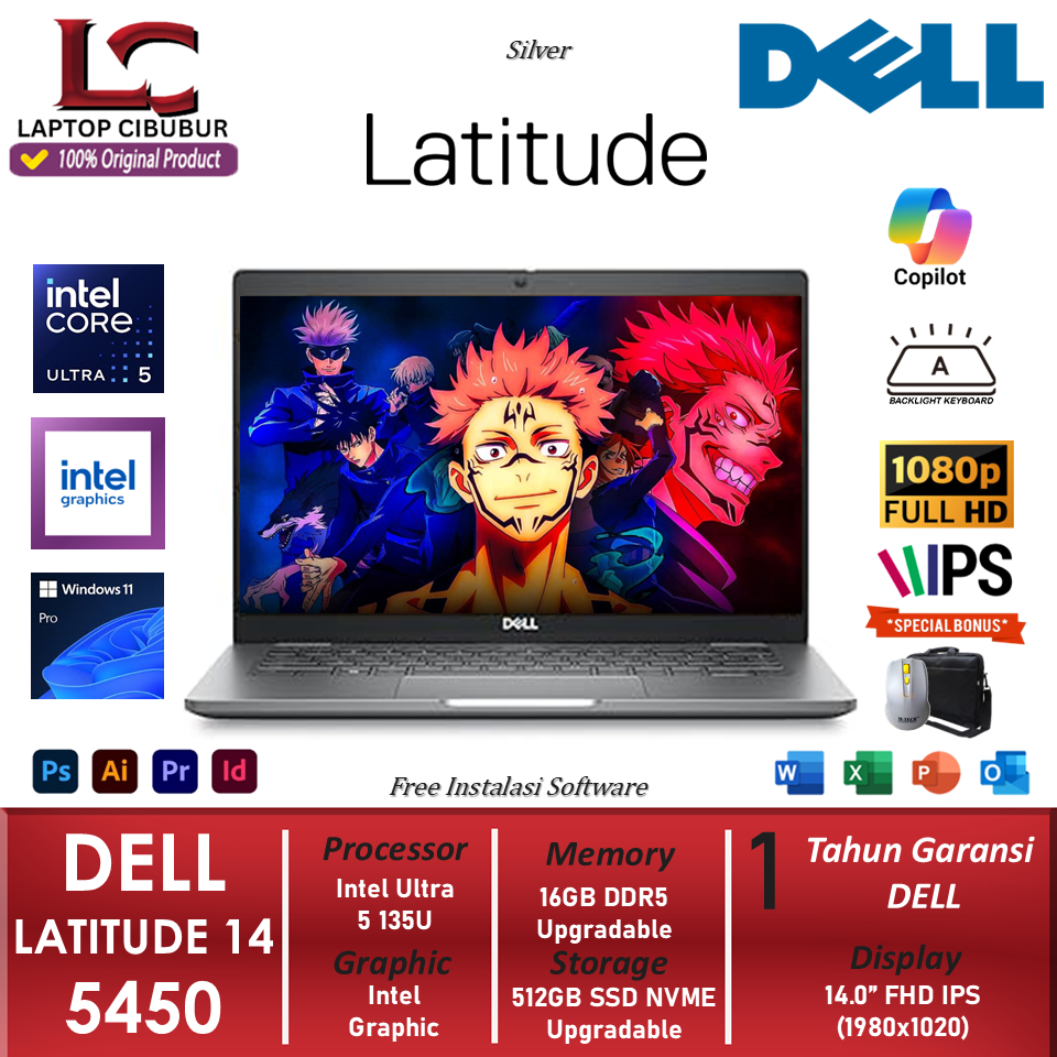 DELL Latitude 14 5450 Intel Ultra 5 135U RAM 32GB DDR5 2TB SSD FHD IPS Windows 11 Pro