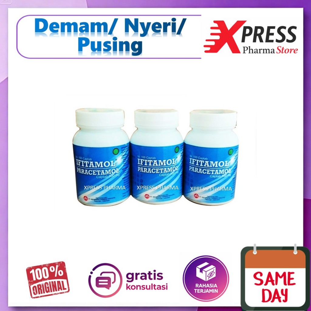 XPRESS  Ifitamol KALENG isi 100 Tablet Kaplet Ifi tamol Iffitamol Paracetamol Parasetamol Obat Panas