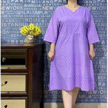 Dress Katun Bolong Dress Wanita Ukuran Jumbo ld 120cm