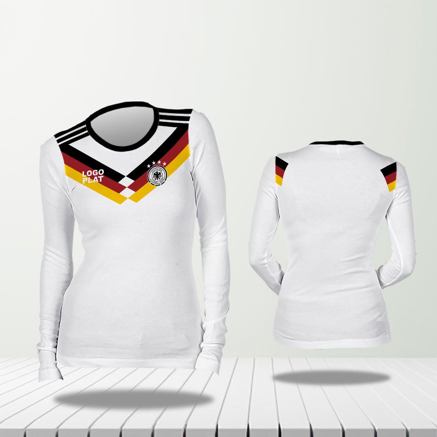 Neo Jersey - Jersey Wanita JERMAN | Jersey Piala Dunia JERMAN Cewek | Dryfit Milano Fullprint | Baju