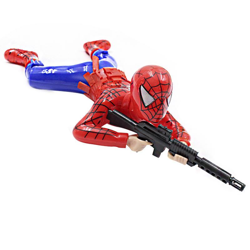 Ed-114 Mainan Robot Merayap Dengan Suara Tembakan Spiderman dan Tentara Merangkak Jalan Mainan Eduka