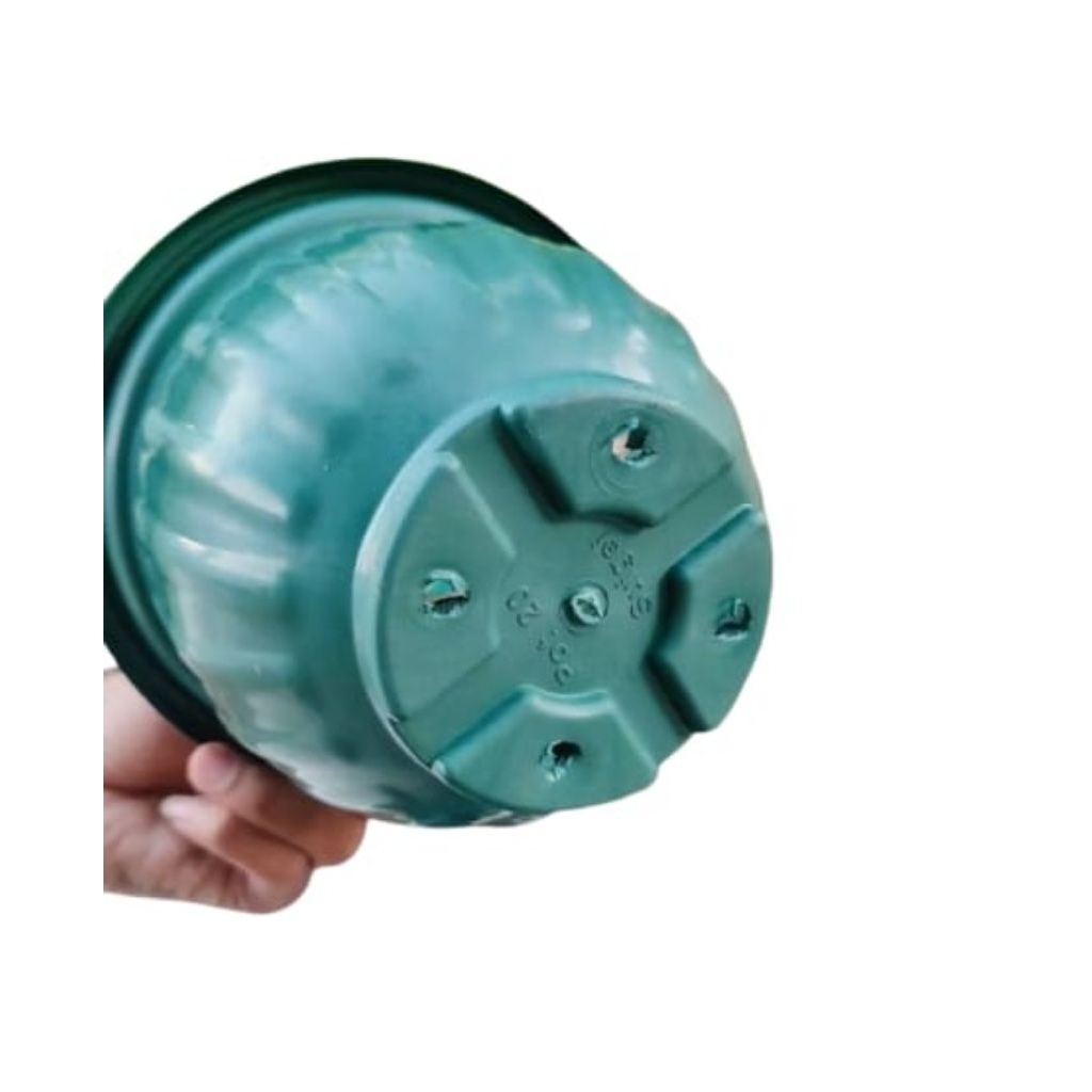 Pot Bunga 20 Suegei Putih Dan Hijau Diameter 17 Cm - Pot Plastik Tanaman Tebal