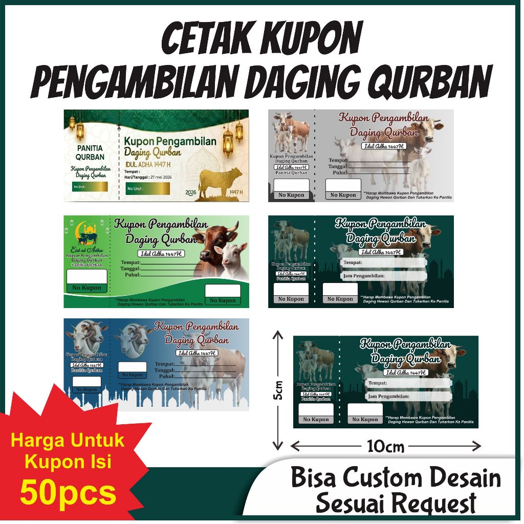 Cetak Kupon Voucher Pengambilan Daging Hewan Kurban