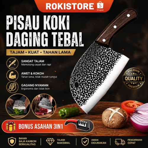 Pisau Koki Super Tajam JAPANESE SUPER KNIFE Stainless Steel Pisau daging super tajam Ikan Knife  BON