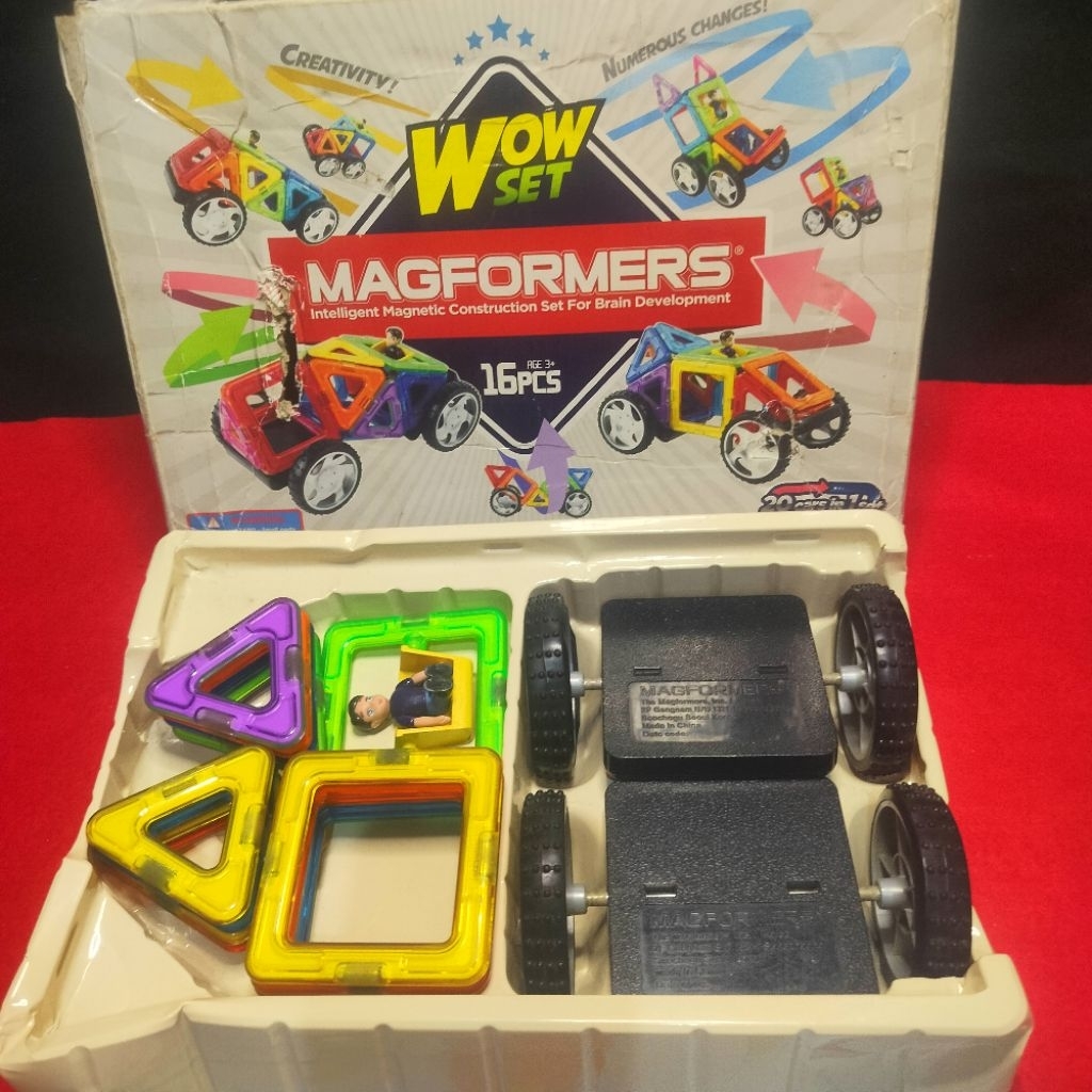Open Ended Toys Mainan Magnet Magformers WOW Set 16 pcs Preloved