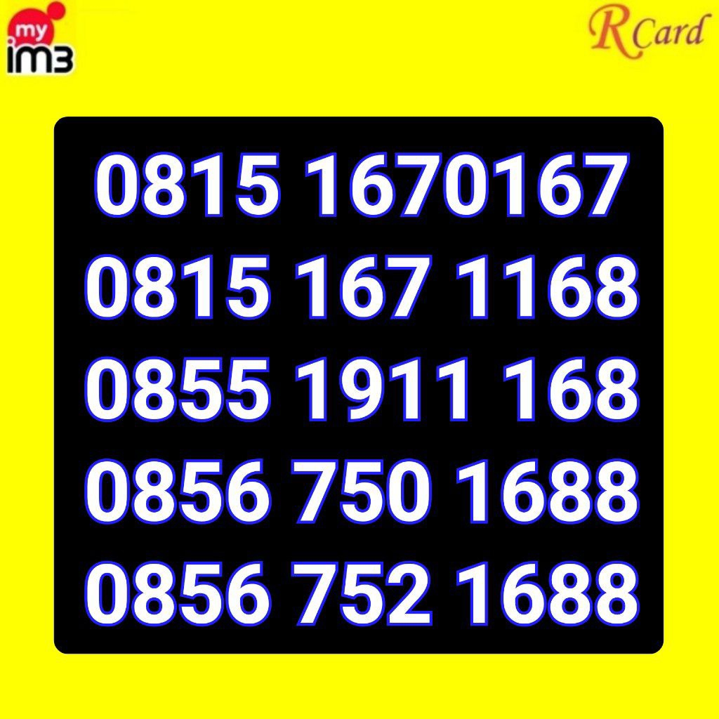 Perdana Nomor Cantik Indosat im3 ilufa Urut Rapi 167 168 1688 167 1168 167 0 167