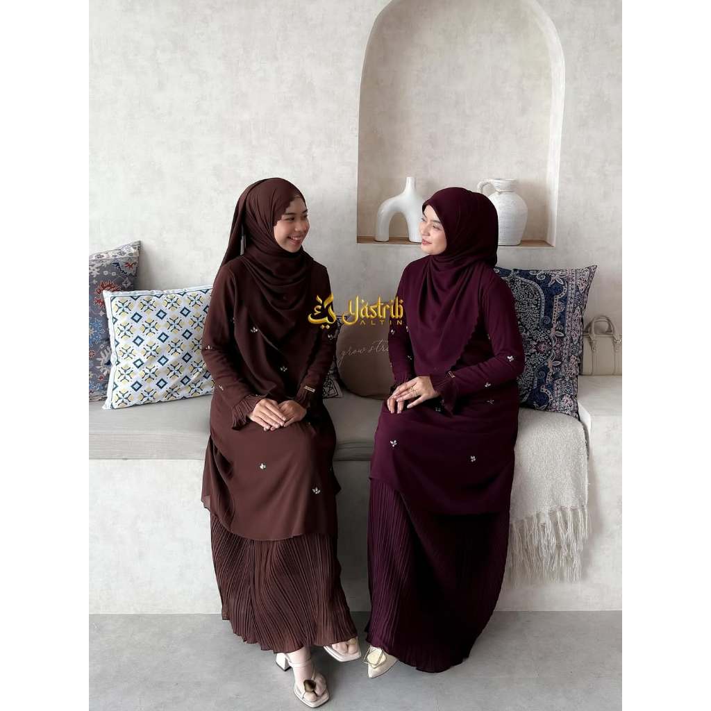Uzma Dress Kurung Malaysia Ceruty Mix Payet